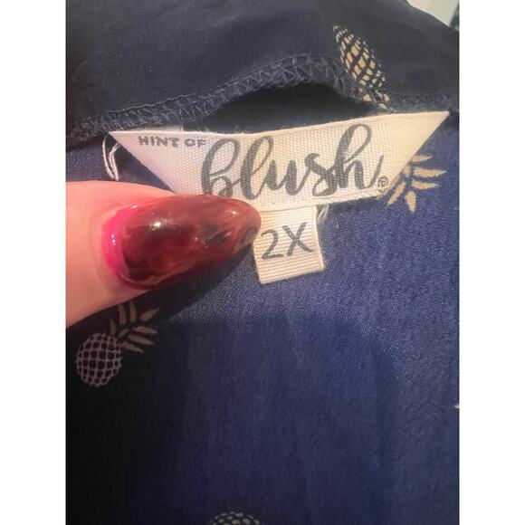 HINT OF BLUSH BUTTON UP PINEAPPLE SHIRTDRESS PLUS SIZE WOMENS SIZE 2X - Picture 8 of 8